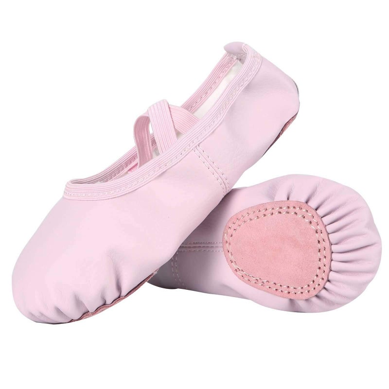 Dynadans Soft Leather Ballet Shoes/Ballet Slippers/Dance Shoes for Girls and Boys (Toddler/Little/Big Kid/Women)-Pink-13M Little Kid - Image 1